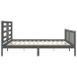 vidaXL Giroletto con Testiera Grigio 6FT Super King in Legno Massello