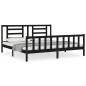 vidaXL Giroletto con Testiera Nero 6FT Super King in Legno Massello vidaXL Giroletto con Testiera Nero 6FT Super King in Legno Massello