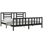 vidaXL Giroletto con Testiera Nero 6FT Super King in Legno Massello vidaXL Giroletto con Testiera Nero 6FT Super King in Legno Massello