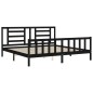 vidaXL Giroletto con Testiera Nero 6FT Super King in Legno Massello vidaXL Giroletto con Testiera Nero 6FT Super King in Legno Massello