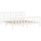 vidaXL Giroletto con Testiera Bianco 200x200 cm in Legno Massello vidaXL Giroletto con Testiera Bianco 200x200 cm in Legno Massello