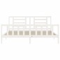 vidaXL Giroletto con Testiera Bianco 200x200 cm in Legno Massello vidaXL Giroletto con Testiera Bianco 200x200 cm in Legno Massello