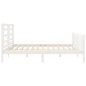 vidaXL Giroletto con Testiera Bianco 200x200 cm in Legno Massello vidaXL Giroletto con Testiera Bianco 200x200 cm in Legno Massello