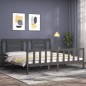 vidaXL Giroletto con Testiera Grigio 200x200 cm in Legno Massello vidaXL Giroletto con Testiera Grigio 200x200 cm in Legno Massello