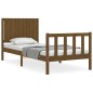 vidaXL Giroletto con Testiera Miele 3FT Single in Legno Massello vidaXL Giroletto con Testiera Miele 3FT Single in Legno Massello