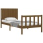 vidaXL Giroletto con Testiera Miele 3FT Single in Legno Massello vidaXL Giroletto con Testiera Miele 3FT Single in Legno Massello