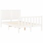 vidaXL Giroletto con Testiera Bianco Small Double Legno Massello vidaXL Giroletto con Testiera Bianco Small Double Legno Massello