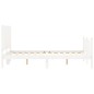 vidaXL Giroletto con Testiera Bianco Small Double Legno Massello vidaXL Giroletto con Testiera Bianco Small Double Legno Massello