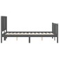 vidaXL Giroletto con Testiera Grigio 4FT Small Double Legno Massello vidaXL Giroletto con Testiera Grigio 4FT Small Double Legno Massello