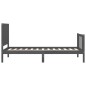 vidaXL Giroletto con Testiera Grigio 90x200 cm in Legno Massello vidaXL Giroletto con Testiera Grigio 90x200 cm in Legno Massello