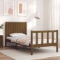 vidaXL Giroletto con Testiera Miele 90x200 cm in Legno Massello vidaXL Giroletto con Testiera Miele 90x200 cm in Legno Massello
