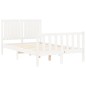 vidaXL Giroletto con Testiera Bianco 120x200 cm in Legno Massello vidaXL Giroletto con Testiera Bianco 120x200 cm in Legno Massello