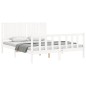 vidaXL Giroletto con Testiera Bianco 160x200 cm Legno Massello vidaXL Giroletto con Testiera Bianco 160x200 cm Legno Massello