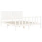 vidaXL Giroletto con Testiera Bianco 160x200 cm Legno Massello vidaXL Giroletto con Testiera Bianco 160x200 cm Legno Massello