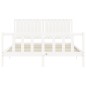 vidaXL Giroletto con Testiera Bianco 160x200 cm Legno Massello vidaXL Giroletto con Testiera Bianco 160x200 cm Legno Massello
