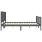 vidaXL Giroletto con Testiera Grigio 160x200 cm Legno Massello vidaXL Giroletto con Testiera Grigio 160x200 cm Legno Massello