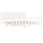 vidaXL Giroletto con Testiera Bianco 200x200 cm in Legno Massello vidaXL Giroletto con Testiera Bianco 200x200 cm in Legno Massello