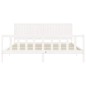 vidaXL Giroletto con Testiera Bianco 200x200 cm in Legno Massello vidaXL Giroletto con Testiera Bianco 200x200 cm in Legno Massello