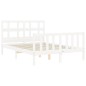vidaXL Giroletto con Testiera Bianco 4FT Small Double Legno Massello vidaXL Giroletto con Testiera Bianco 4FT Small Double Legno Massello