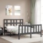 vidaXL Giroletto con Testiera Grigio 4FT Small Double Legno Massello