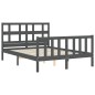 vidaXL Giroletto con Testiera Grigio 4FT Small Double Legno Massello