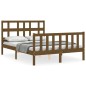 vidaXL Giroletto con Testiera Miele 4FT Small Double in Legno Massello vidaXL Giroletto con Testiera Miele 4FT Small Double in Legno Massello
