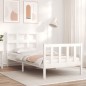 vidaXL Giroletto con Testiera Bianco 90x200 cm in Legno Massello vidaXL Giroletto con Testiera Bianco 90x200 cm in Legno Massello