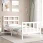 vidaXL Giroletto con Testiera Bianco 90x200 cm in Legno Massello vidaXL Giroletto con Testiera Bianco 90x200 cm in Legno Massello