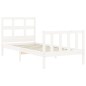 vidaXL Giroletto con Testiera Bianco 90x200 cm in Legno Massello vidaXL Giroletto con Testiera Bianco 90x200 cm in Legno Massello