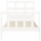 vidaXL Giroletto con Testiera Bianco 90x200 cm in Legno Massello vidaXL Giroletto con Testiera Bianco 90x200 cm in Legno Massello