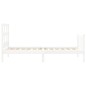 vidaXL Giroletto con Testiera Bianco 90x200 cm in Legno Massello vidaXL Giroletto con Testiera Bianco 90x200 cm in Legno Massello