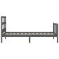 vidaXL Giroletto con Testiera Grigio 90x200 cm in Legno Massello vidaXL Giroletto con Testiera Grigio 90x200 cm in Legno Massello
