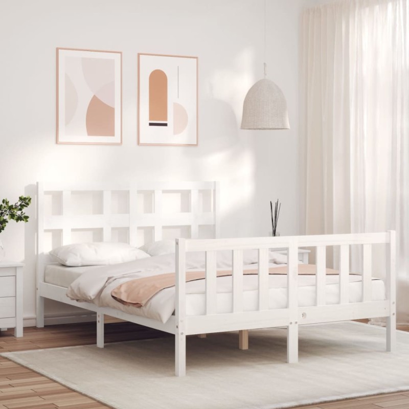 vidaXL Giroletto senza Materasso Bianco 120x200 cm Legno Massello Pino vidaXL Giroletto senza Materasso Bianco 120x200 cm Legno Massello Pino