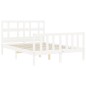 vidaXL Giroletto con Testiera Bianco 140x200 cm in Legno Massello vidaXL Giroletto con Testiera Bianco 140x200 cm in Legno Massello