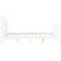 vidaXL Giroletto con Testiera Bianco 140x200 cm in Legno Massello vidaXL Giroletto con Testiera Bianco 140x200 cm in Legno Massello