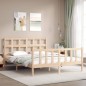 vidaXL Giroletto con Testiera 5FT King Size in Legno Massello vidaXL Giroletto con Testiera 5FT King Size in Legno Massello