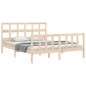 vidaXL Giroletto con Testiera 5FT King Size in Legno Massello vidaXL Giroletto con Testiera 5FT King Size in Legno Massello