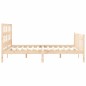 vidaXL Giroletto con Testiera 5FT King Size in Legno Massello vidaXL Giroletto con Testiera 5FT King Size in Legno Massello