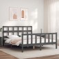vidaXL Giroletto con Testiera Grigio King Size in Legno Massello vidaXL Giroletto con Testiera Grigio King Size in Legno Massello