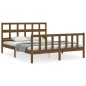 vidaXL Giroletto con Testiera Miele 5FT King Size in Legno Massello vidaXL Giroletto con Testiera Miele 5FT King Size in Legno Massello