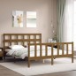 vidaXL Giroletto con Testiera Miele 5FT King Size in Legno Massello vidaXL Giroletto con Testiera Miele 5FT King Size in Legno Massello