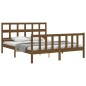 vidaXL Giroletto con Testiera Miele 5FT King Size in Legno Massello vidaXL Giroletto con Testiera Miele 5FT King Size in Legno Massello