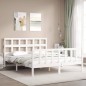 vidaXL Giroletto con Testiera Bianco 160x200 cm Legno Massello vidaXL Giroletto con Testiera Bianco 160x200 cm Legno Massello