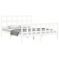 vidaXL Giroletto con Testiera Bianco 160x200 cm Legno Massello vidaXL Giroletto con Testiera Bianco 160x200 cm Legno Massello