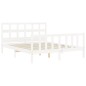 vidaXL Giroletto con Testiera Bianco 160x200 cm Legno Massello vidaXL Giroletto con Testiera Bianco 160x200 cm Legno Massello
