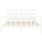 vidaXL Giroletto con Testiera Bianco 160x200 cm Legno Massello vidaXL Giroletto con Testiera Bianco 160x200 cm Legno Massello
