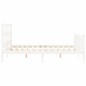 vidaXL Giroletto con Testiera Bianco 160x200 cm Legno Massello vidaXL Giroletto con Testiera Bianco 160x200 cm Legno Massello