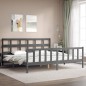 vidaXL Giroletto con Testiera Grigio 200x200 cm in Legno Massello vidaXL Giroletto con Testiera Grigio 200x200 cm in Legno Massello