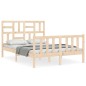 vidaXL Giroletto con Testiera 4FT Small Double in Legno Massello vidaXL Giroletto con Testiera 4FT Small Double in Legno Massello