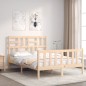 vidaXL Giroletto con Testiera 4FT Small Double in Legno Massello vidaXL Giroletto con Testiera 4FT Small Double in Legno Massello